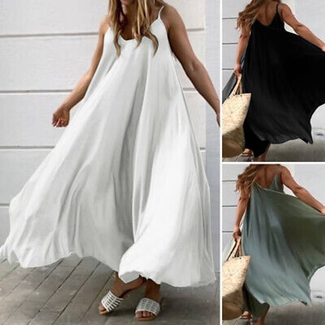 Uk 8-24 women v neck long vest dress cocktail party prom dresses sundress plus