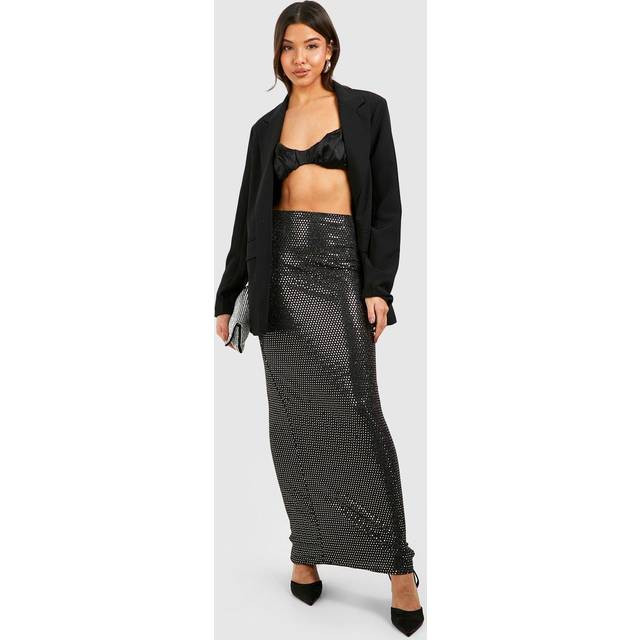 Womens Sequin Maxi Slip Skirt - Metallics - 6