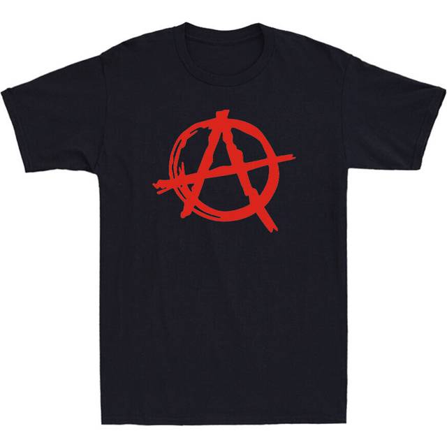 Anarchy symbol punk rock t-shirt evil anarchist war rocker men's t-shirt