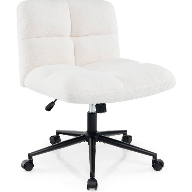Modern Cross Legged Swivel Task Chair with Wheels-Beige