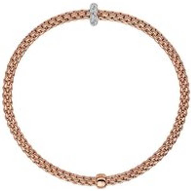 Fope Flex'it Prima 18ct Rose Gold 0.10ct Diamond Bracelet - XS