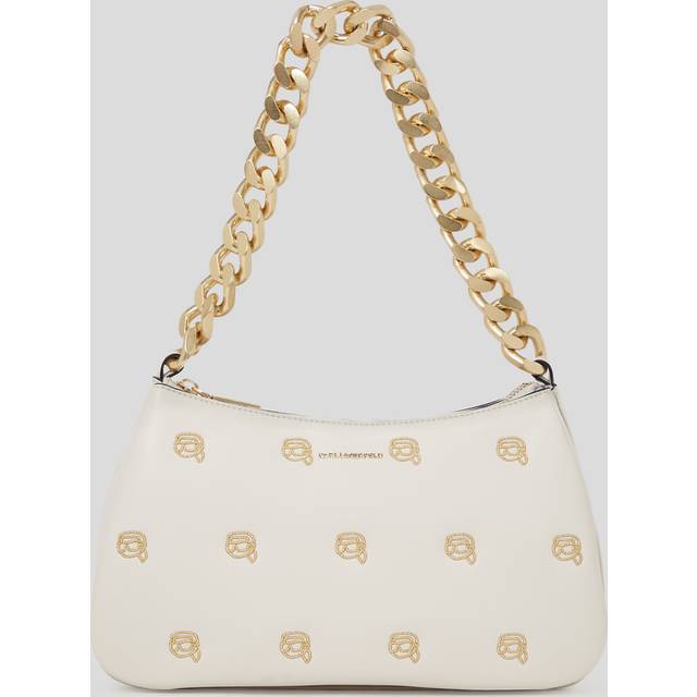 Karl Lagerfeld, Ikon Seasonal Shoulder Bag, Woman, Cement, Size: One size