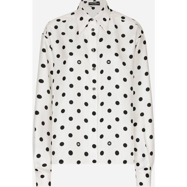 Dolce & Gabbana Silk Polka Dot Shirt - 40