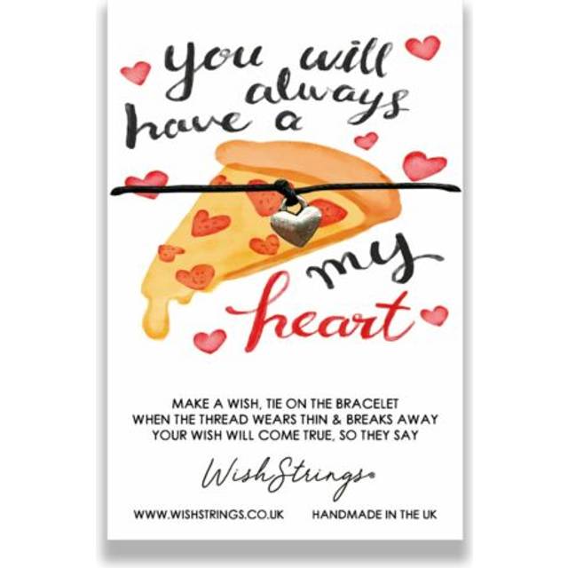 Pizza my heart wish string bracelet with lucky charm sentimental gift