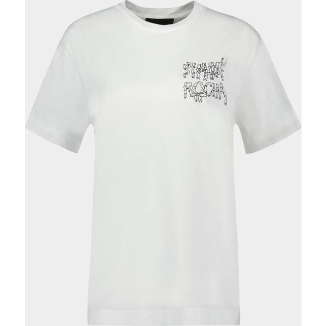 Simone Rocha White Printed Ribbon Logo T-Shirt - White/White/Black - XS