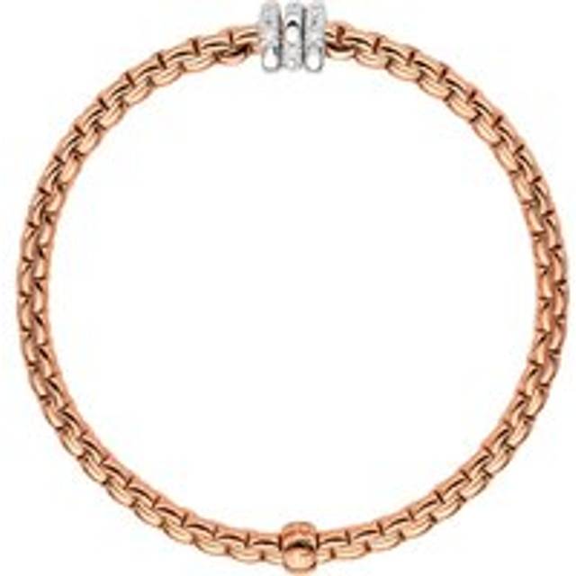 Fope Eka Tiny 18ct Rose Gold 0.16ct Diamond Bracelet - L