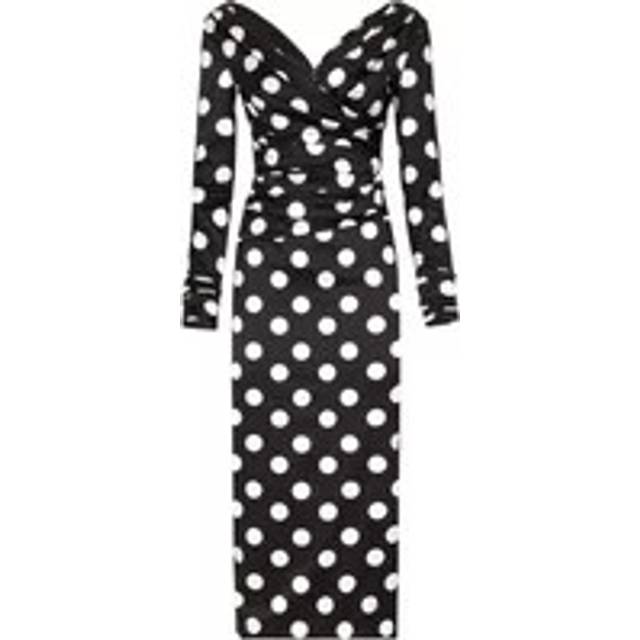 Dolce & Gabbana, Klänning, Dam, XL, Polka Dot Satinklänning - multicolor (XL)