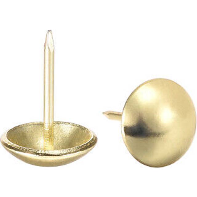 Upholstery nails tacks 14mm dia 20mm height round thumb pins gold tone 25 pcs
