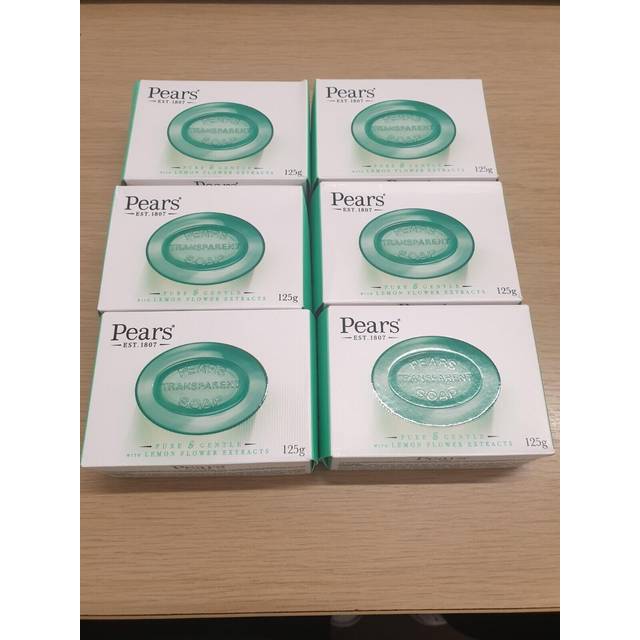 Pears transparent green soap with lemon flower 125g x6 only £12.69 free post