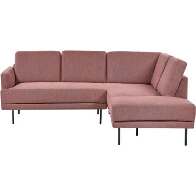Beliani Left Hand 4 Seater Fabric Corner Sofa Pink Breda, Pink