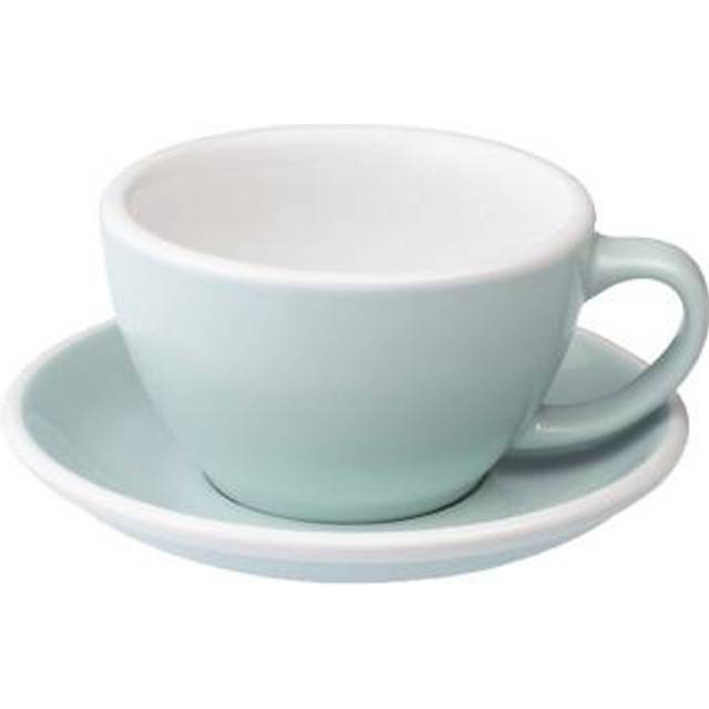 Café Latte-kopp med ett underlägg Loveramics Egg River, 300 ml
