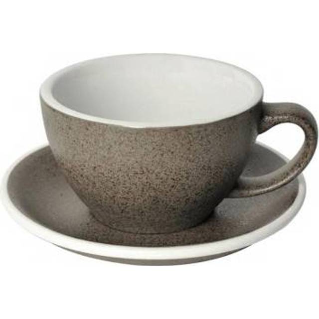 Café Latte-kopp med ett underlägg Loveramics Egg Granite 300ml