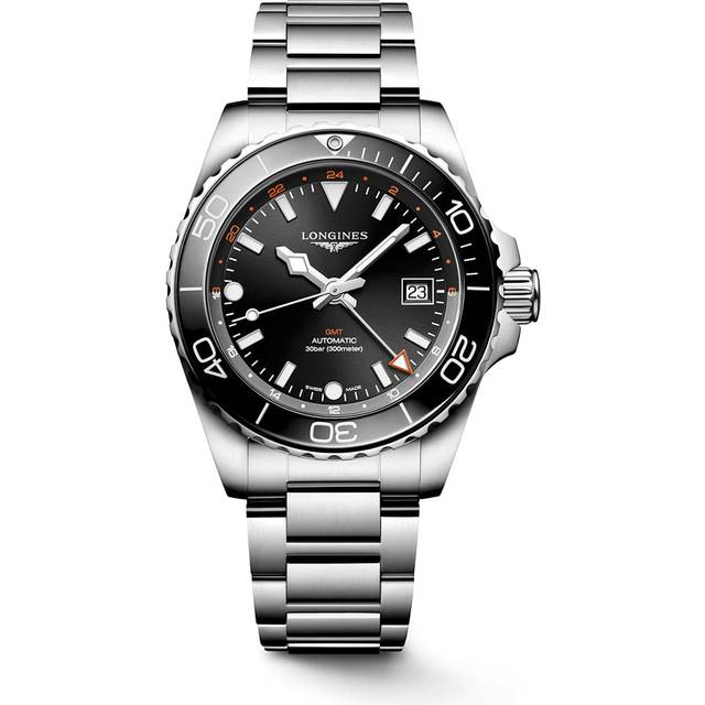Hydroconquest GMT 41mm Mens Watch Black Stainless Steel