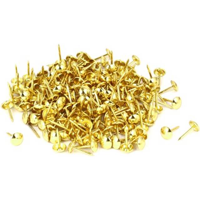 Home Furniture Upholstery Thumb Tack Nail Push Pin Gold Tone 8mm X 15mm 200pcs