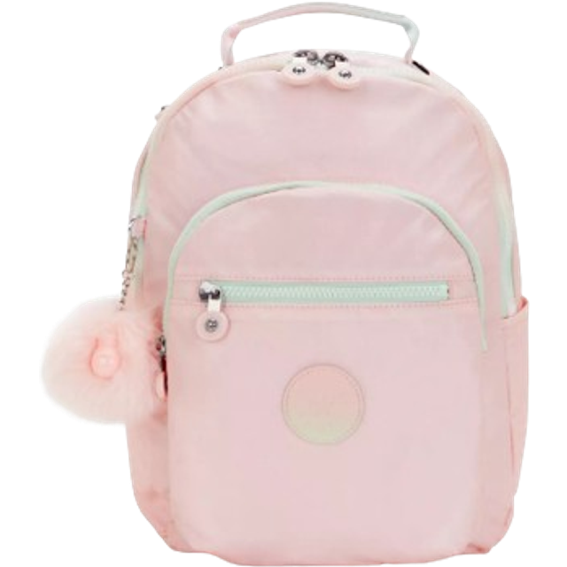 Kipling Backpack Seoul S Blush Metallic Pink Small Woman 100% Polyamide