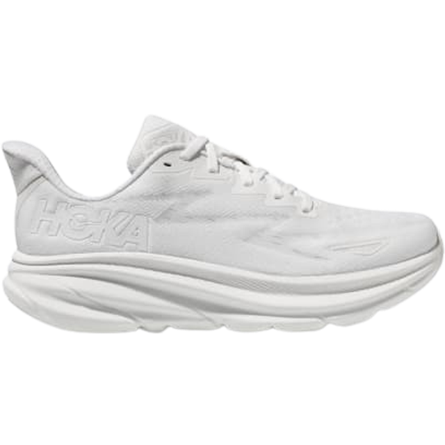 HOKA Women's Clifton 9 Road Running Shoes in White, Size 8.5 W