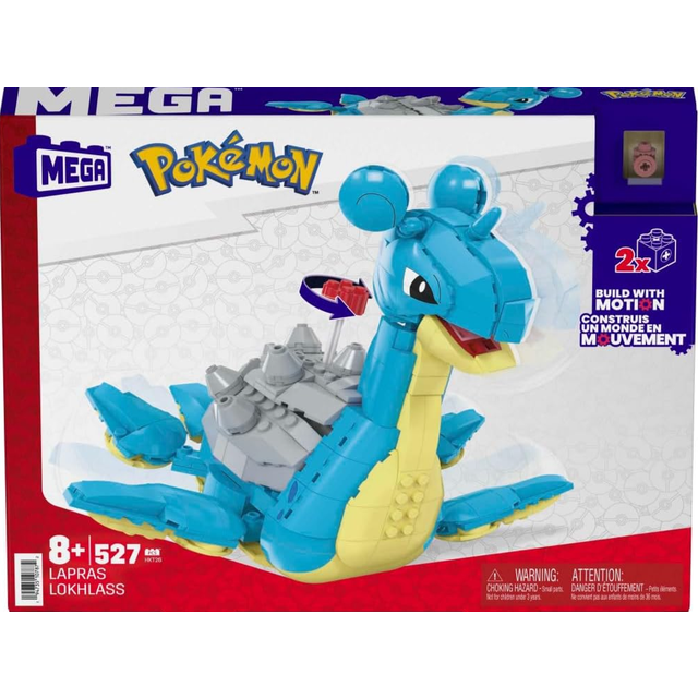MEGA Pok   mon Action Figure Building Toys Set for Kids, Lapras with 527 Pieces and Motion, Buildable and Poseable, 7 Inches Tall, HKT26