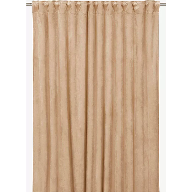 Elise multibandslängd 2-pack Sammetsgardin, Beige, 135x280