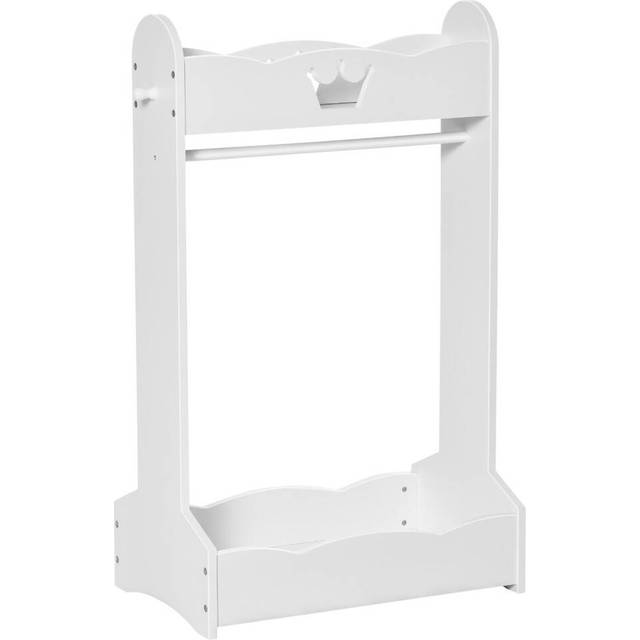 HOMCOM Wood Clothes Rack Hall Tree with Storage Shelves Children Garment Rack Freestanding Wardrobe for 3-8 Years Toddler - White 1-4 - KIDS | TJ Hug