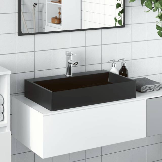 Vidaxl - Wash Basin 60x38x11 cm Mineral Cast/Marble Cast Matt Black