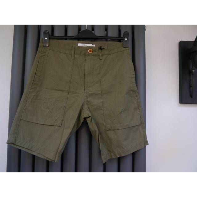 Next mens khaki green cargo summer shorts size 28" pockets