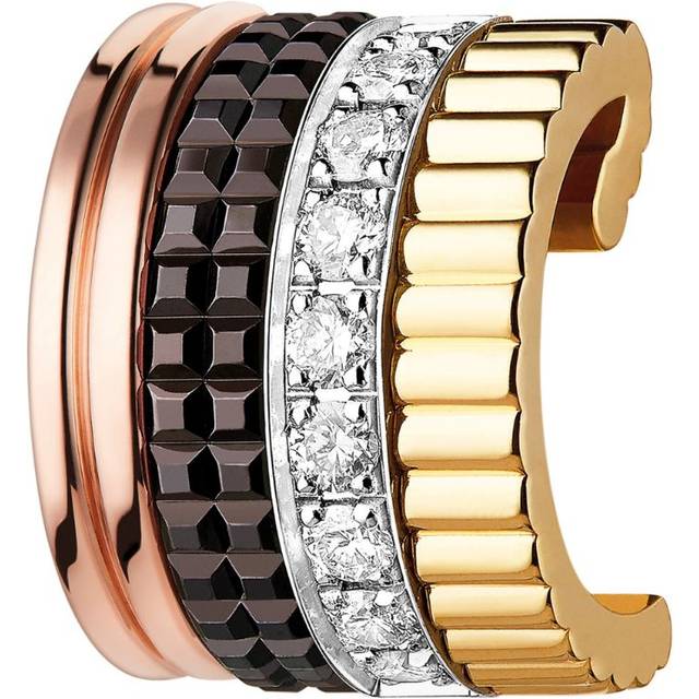Boucheron Mixed Gold and Diamond Quatre Classique Single Ear Clip - Brown - One size