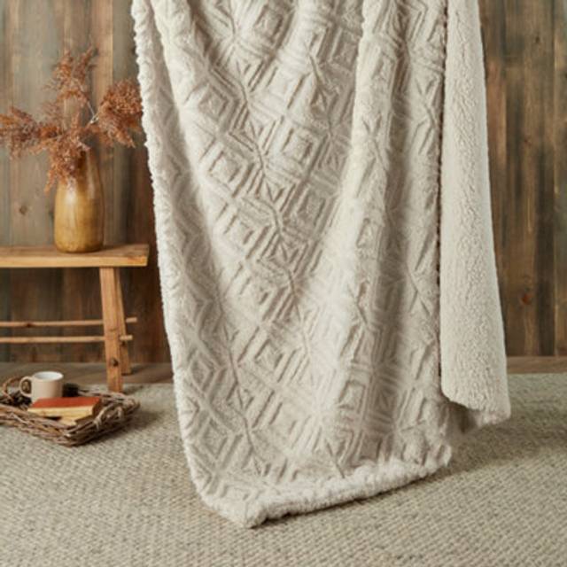Romo Natural Pinsonic Fleece Throw - Natural - 130 X 180cm - Fusion