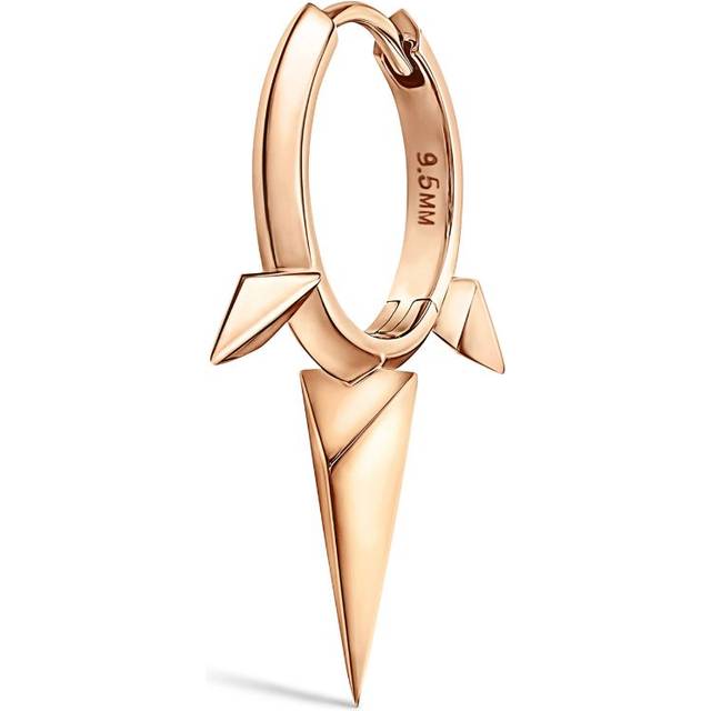 Maria Tash Rose Gold Faceted Triple Long Spike Hoop Earring - 9.5mm