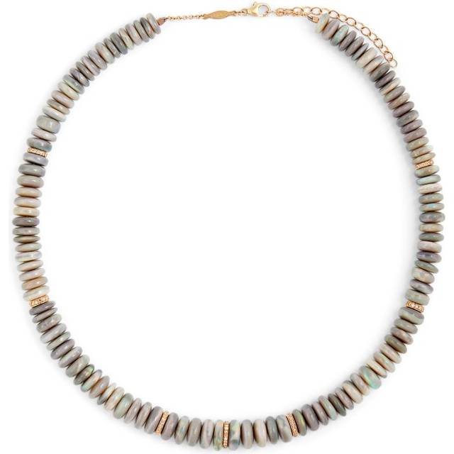 Jacquie Aiche Yellow Gold, Diamond and Opal Graduated Beaded Necklace - One size