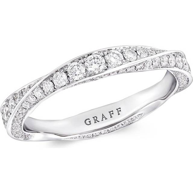 Graff White Gold and Diamond Spiral Ring - 50