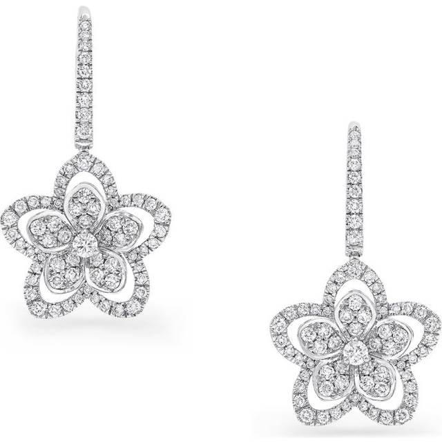 Graff White Gold and Diamond Wild Flower Earrings - One size