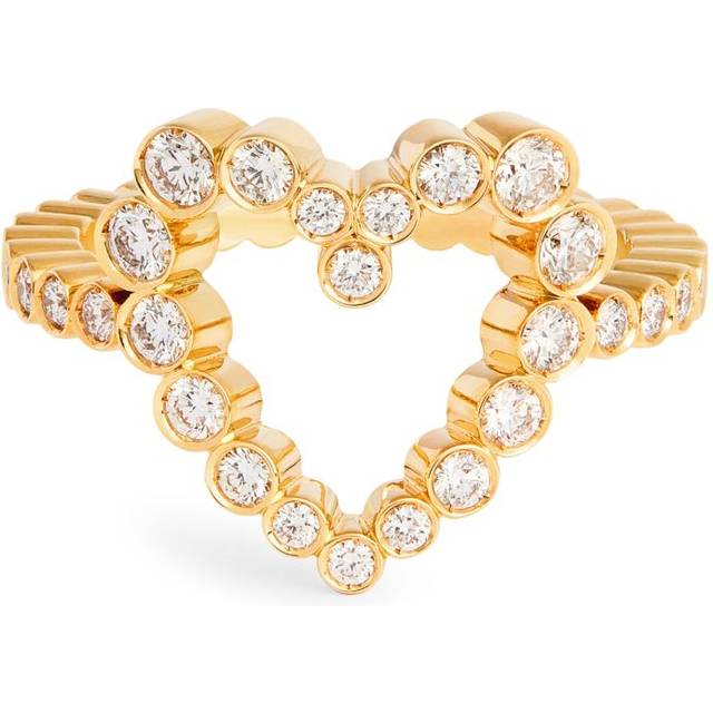 Sophie Bille Brahe Yellow Gold and Diamond Ensemble Heart Ring - 54