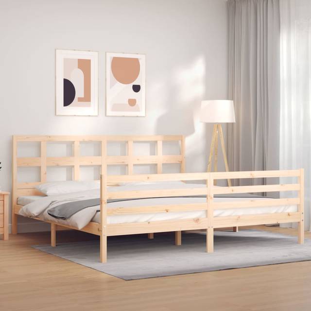 vidaXL Bed Frame without Mattress Super King Size Solid Wood - Brown