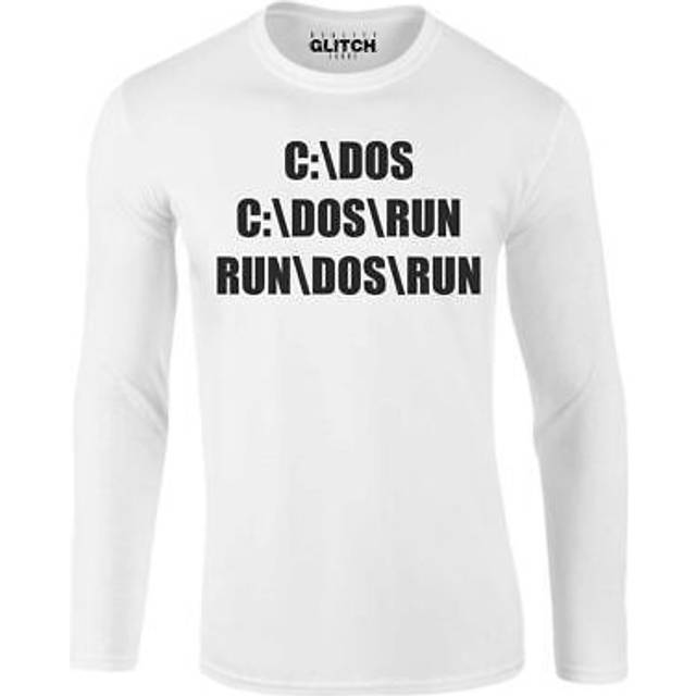 C Dos Run Long Sleeve Men's T-shirt - Funny Joke Simpsons Nerd Gift Slogan Xmas