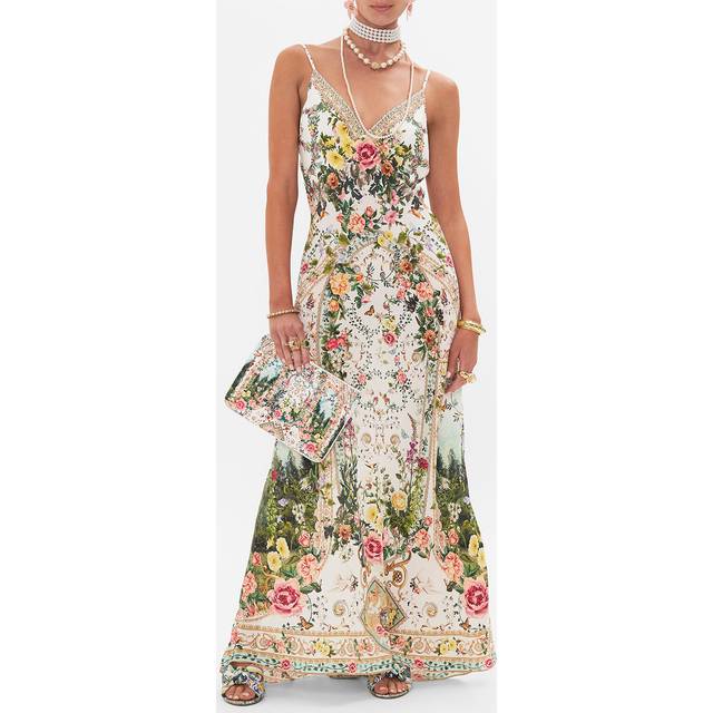 V Neck Full Length Bias Slip Dress Renaissance Romance, XL