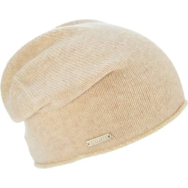 Rolled Edge Cashmere Beanie by Seeberger - black - One Size