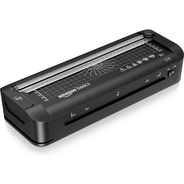 3 in-1 A4 Thermal Laminator with Trimming, Punching, Corner Rounding Functions, Includes 10 Pouches, Black