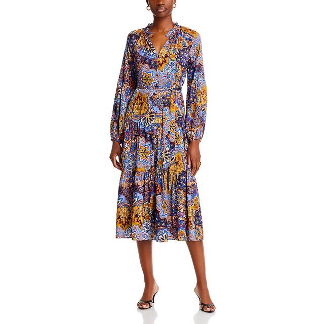 Elie Tahari The Sienna Silk-Blend Midi Dress