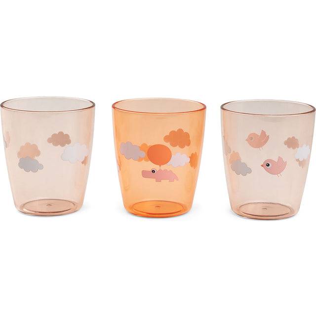 Done by Deer Yummy mini glas 3-pack Happy clouds Papaya - Orange