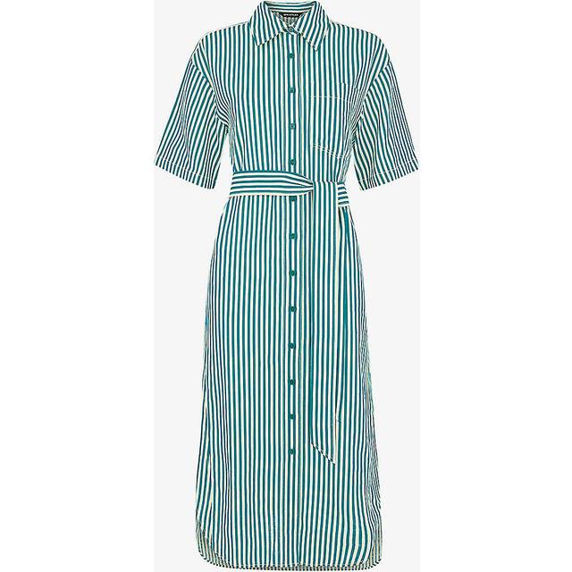 Whistles Seaside Stripe Shirt Dress, Green/Multi