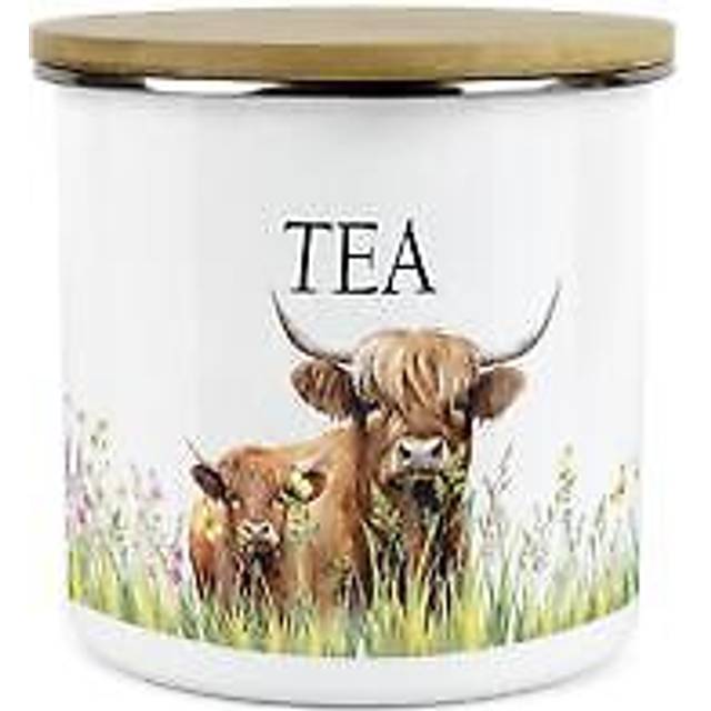 Highland cow & calf kitchen medium tea storage canister