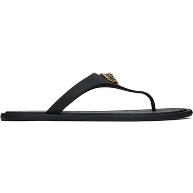 Alia Sandales plates en caoutchouc - Noir+Or - 39