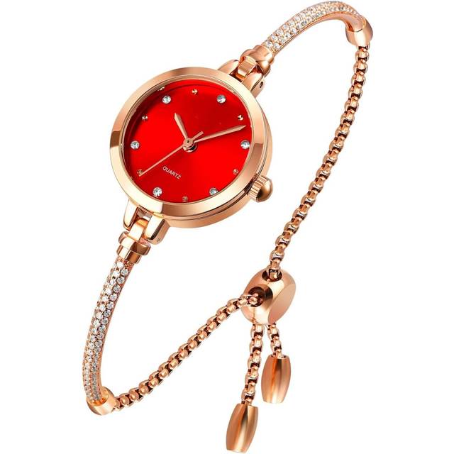 Luxury Women Analog Quartz Watch Small Rose Gold Diamonds Bracelet Waterproof Quartz Wristwatch for Female Girls Student