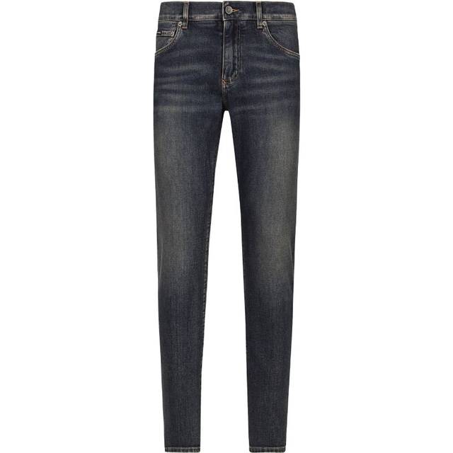 Dolce & Gabbana, Jeans, Herr, S, Bomull, Mörkblå Slim Fit Jeans - blue (S)
