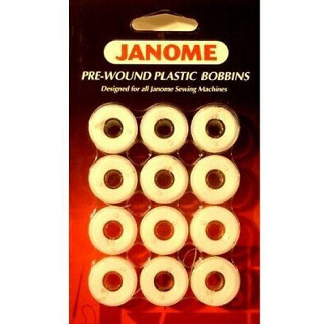 Janome Prewound Embroidery Machine Bobbins 12 per Card