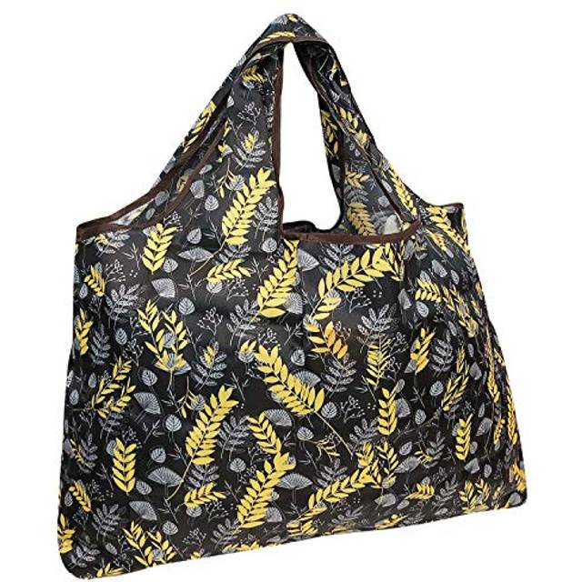 allydrew Large Foldable Tote Nylon Reusable Grocery Bag  Wheat