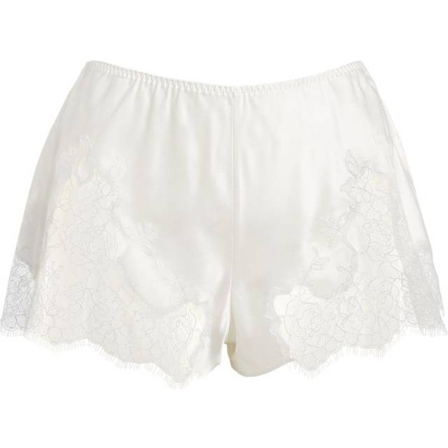 Marjolaine Silk Lace-Trim Baccarat Shorts - Ivory - 40