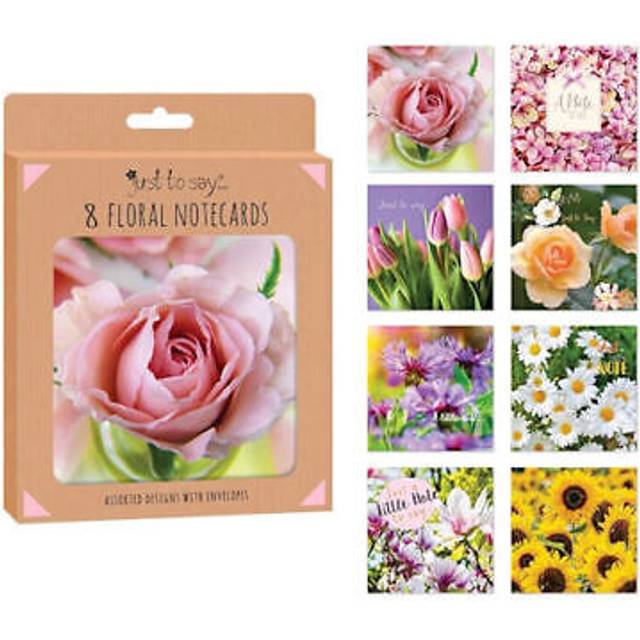 8 Assorted Floral Note Cards Box