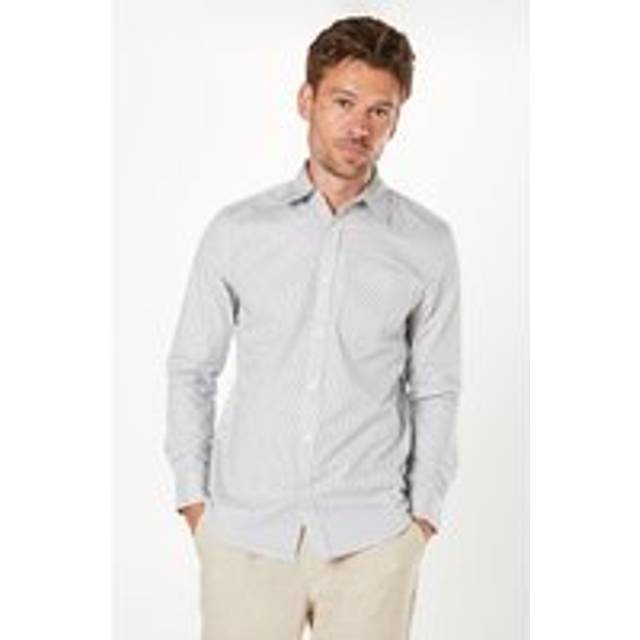 Burton mens button-up shirt white collared geometric print all seasons cotton
