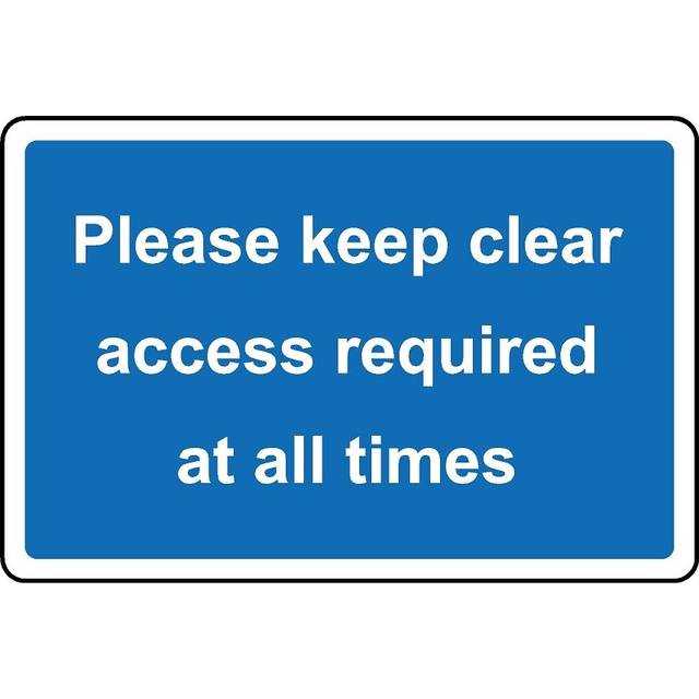 Please keep clear access required at all times safety sign - 1mm Plastic sign - 600mm x 400mm